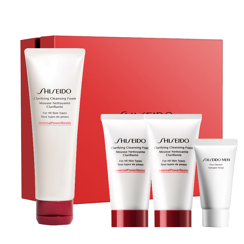 资生堂（SHISEIDO）肌活焕采洁面膏125ml 清洁毛孔改善粗糙洗面奶 生日礼物 礼盒