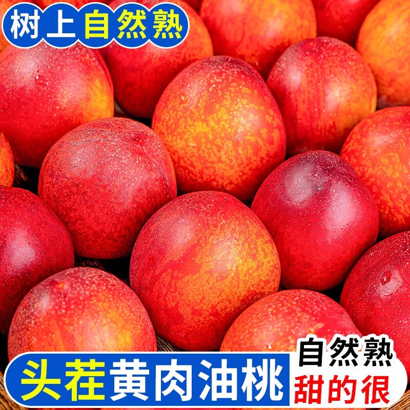 绿熊庄园正宗头茬黄心油桃脆甜黄肉桃子新鲜水果现摘生鲜山西运城源头直发 【头茬红油桃】净4.5斤 单果50mm