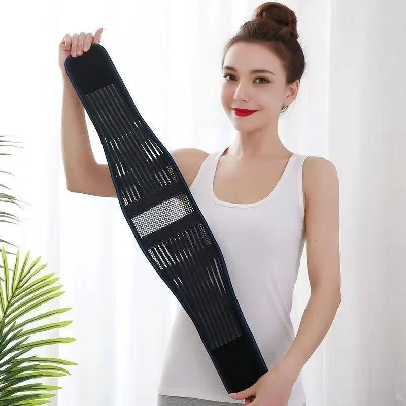 通用八段锦护腰带医用四季轻薄透气护腰带支撑减压腰椎间 黑色夏季透气护腰(4根直板支撑)网眼透气 S码适合(80-120斤)