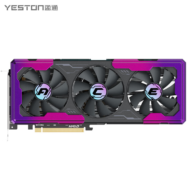 盈通 RX 9060 XT 16GB 游戏高手 ACE OC 显卡开售:粉紫霓虹装点黑底,3099 元