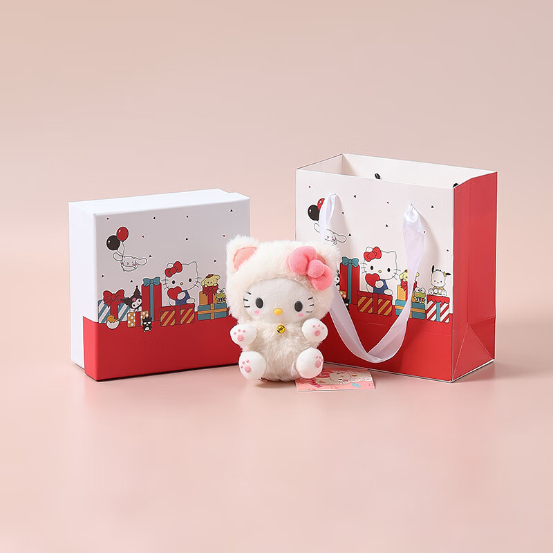nakajima日本hellokitty正版猫咪凯蒂猫kt猫公仔玩偶娃娃毛绒包包挂件挂坠 挂件+礼盒