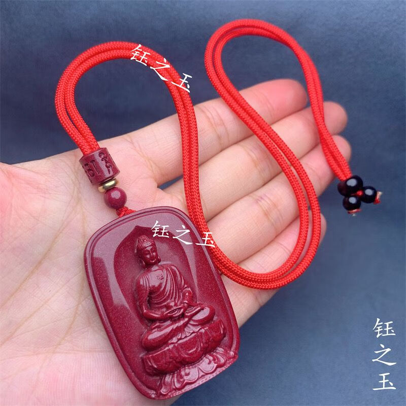 释迦摩尼吊坠男女高档毛衣链如来佛祖护身符挂件本命年无事牌 红绳