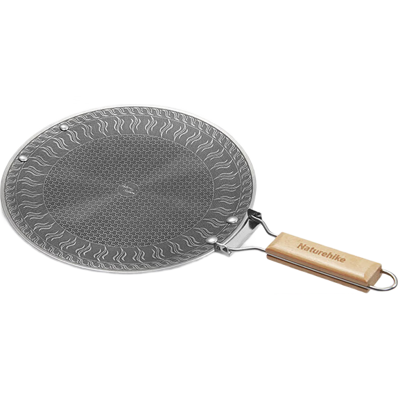 挪客Naturehike樂(lè )宴不粘煎盤(pán)戶(hù)外露營(yíng)燒烤盤(pán)卡式爐烤肉盤(pán)易清洗 不銹鋼-小號/折疊把手款