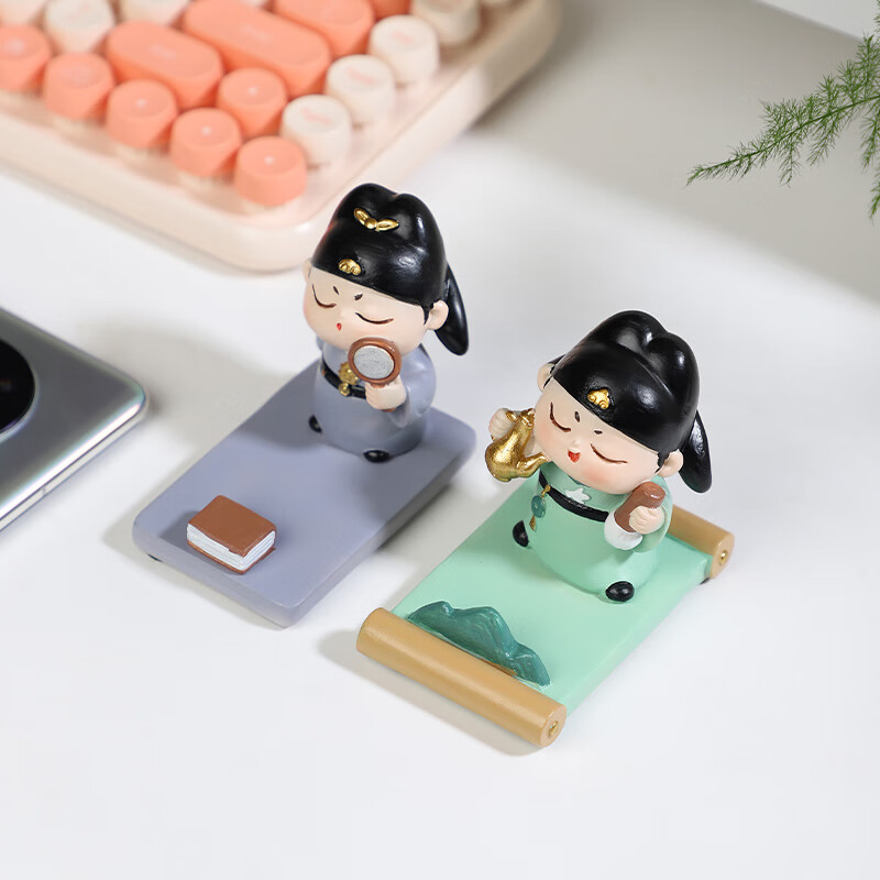 如果西安文创纪念品创意国风手机架实用桌面办公室摆件伴手礼新年礼物 大唐盛世手机架全套4个