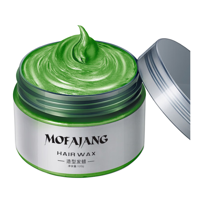 三個魔發(fā)匠發(fā)泥奶奶灰發(fā)泥造型定型彩色發(fā)蠟美發(fā)一次性彩色發(fā)泥彩色發(fā)膏染膏 彩色發(fā)泥【綠色】 120g/瓶 假一罰十