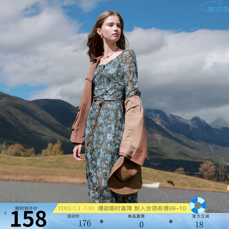 PLUS95�ۣ�����2025�����¿ʽ����ѩ���黨ȹ����ȹ��ڳ�ȹ����M 149.2Ԫ����