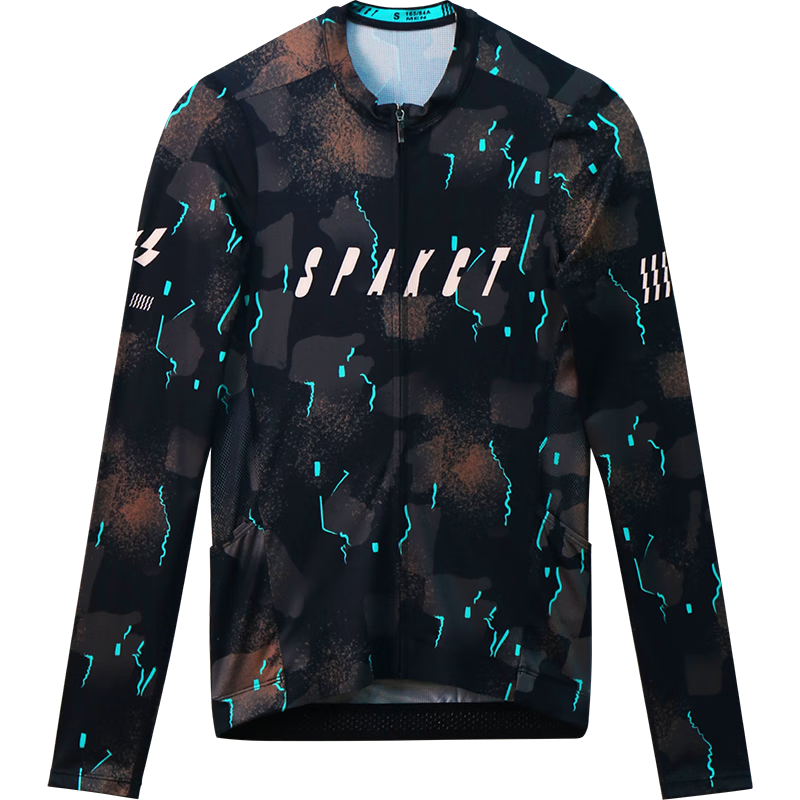 思帕客（Spakct）新款騎行服長(cháng)袖男款公路山地自行車(chē)男子透氣速干運動(dòng)上衣 星火(黑綠) L