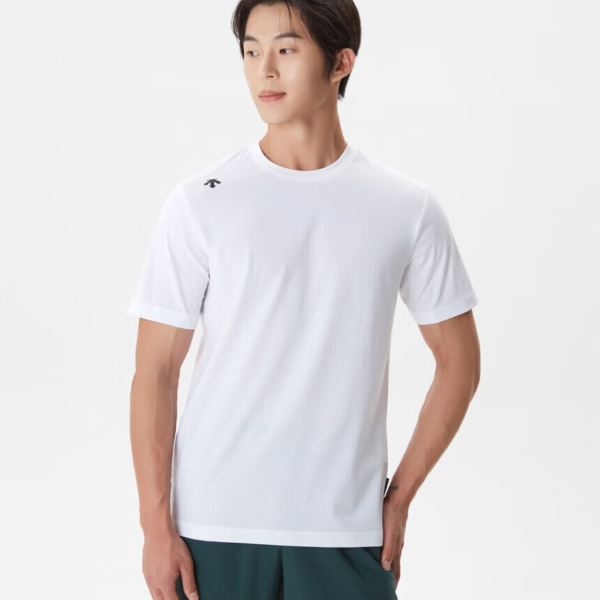 迪桑特（DESCENTE）迪桑特（DESCENTE）男士运动圆领夏季吸汗透气短袖T恤白色 M (90)