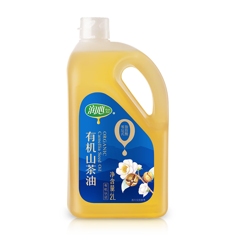 潤心零反式脂肪酸山茶油2L*1桶 有機(jī)油茶籽油 低溫壓榨 食用油