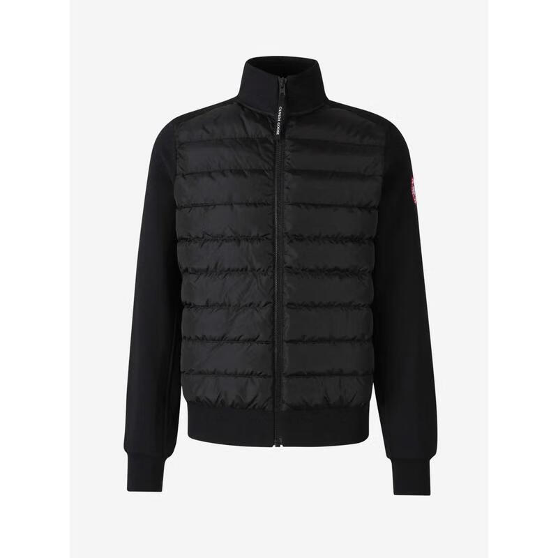 加拿大鵝(Canada Goose)加拿大鵝風格抓絨拉鏈羽絨棉服男冬裝寬松防寒加厚棉衣 黑色 均碼 |XS