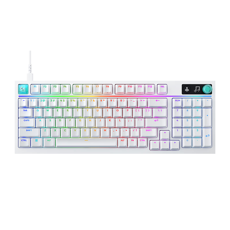 罗技（G）闪逸龙 G316X游戏版 8K客制化游戏键盘白色L轴（线性轴 顺滑连贯）