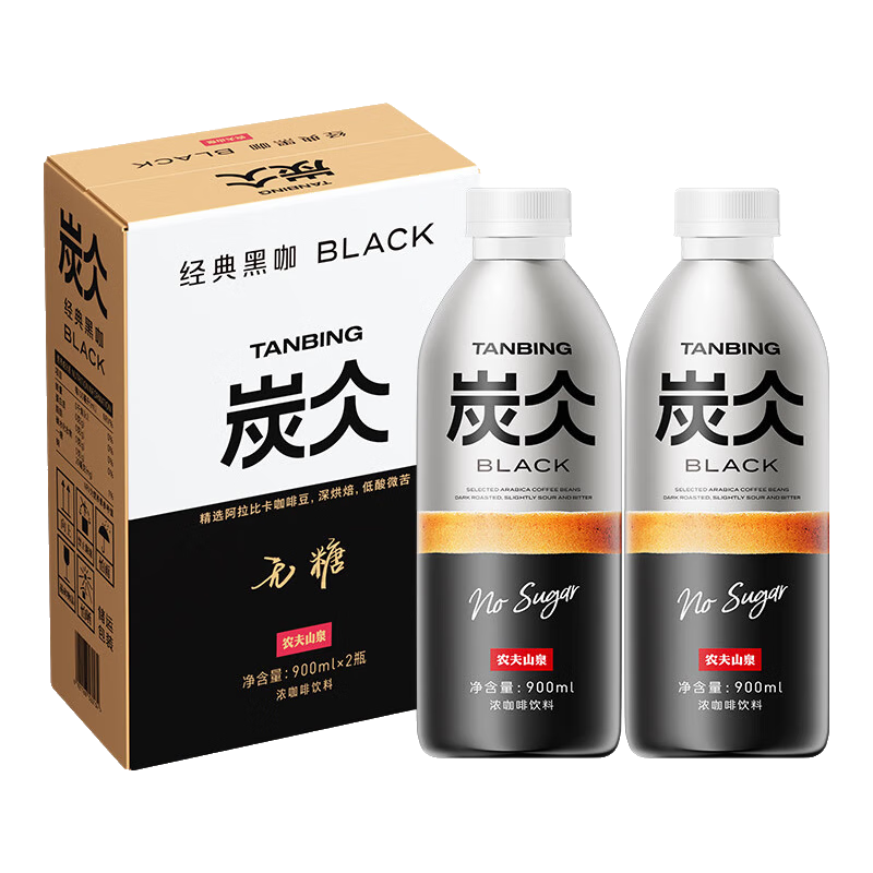 ���ڲ�����ũ��ɽȪ ̿������ ������������ ����ƿ �������Ǻڿ�900ml*2ƿ 17.5Ԫ