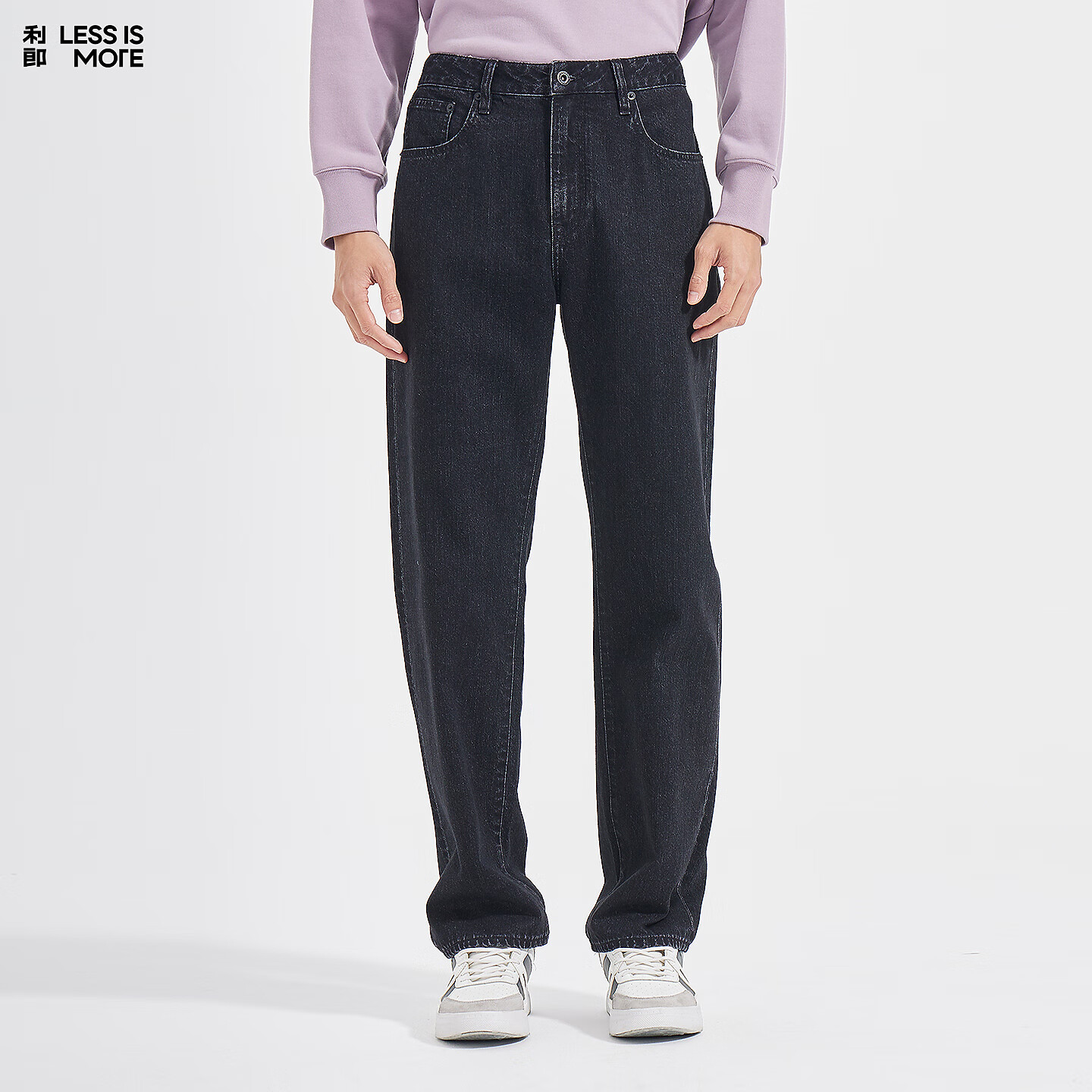 利郎轻时尚男裤【100%棉】牛仔裤男水洗弹力易打理通勤休闲裤子男 黑（01） 32 (170/80A)