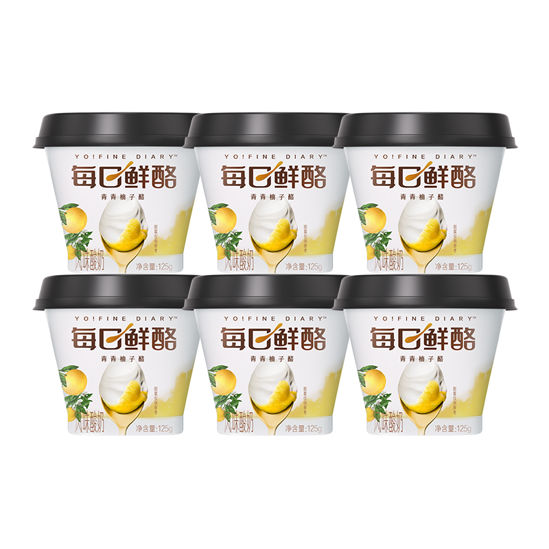 蒙牛（MENGNIU）全程冷链 每日鲜酪青青柚子酪风味酸奶 125g×6杯