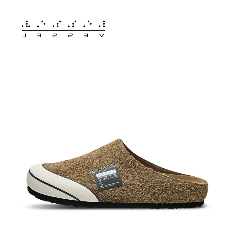 XVESSEL头等舱系列拖鞋百搭复古穆勒半拖帆布鞋男女同款 雪花绒棕色 S25X79AR 42