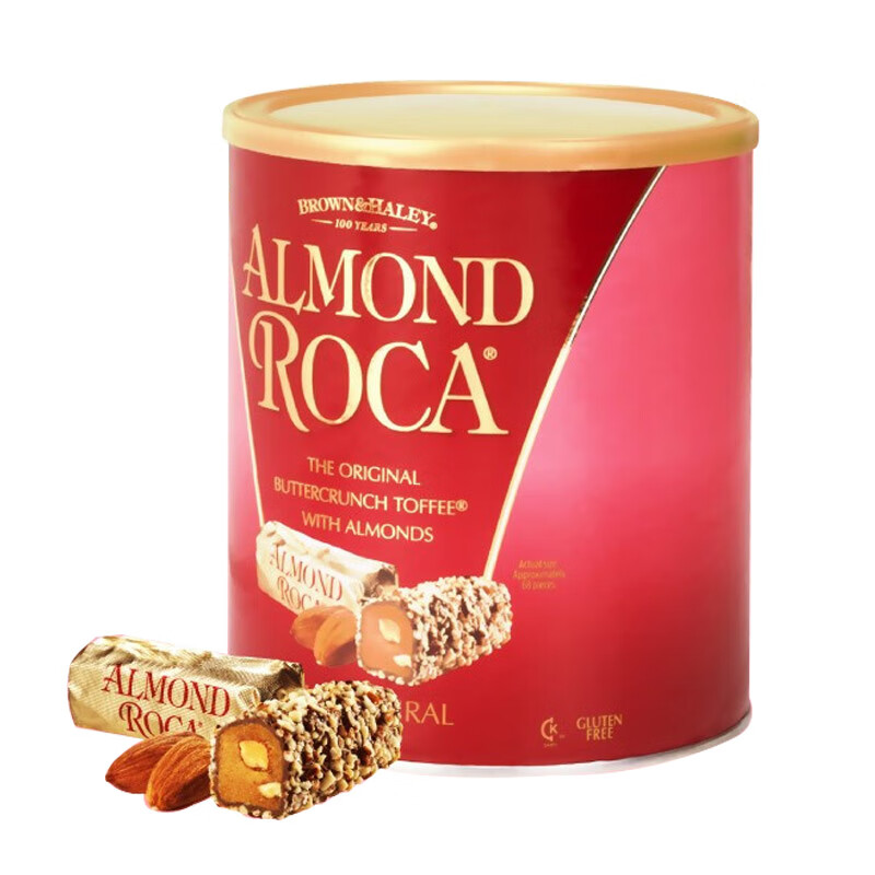 乐家（AlmondRoca）美国进口扁桃杏仁巧克力味糖果零食圣诞原味66粒量贩装伴手礼822g