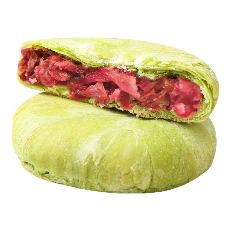 花我呢花云南特产玫瑰鲜花饼原味抹茶紫薯味酥皮馅饼零食下午茶点心30g/枚 抹茶味30g*1枚