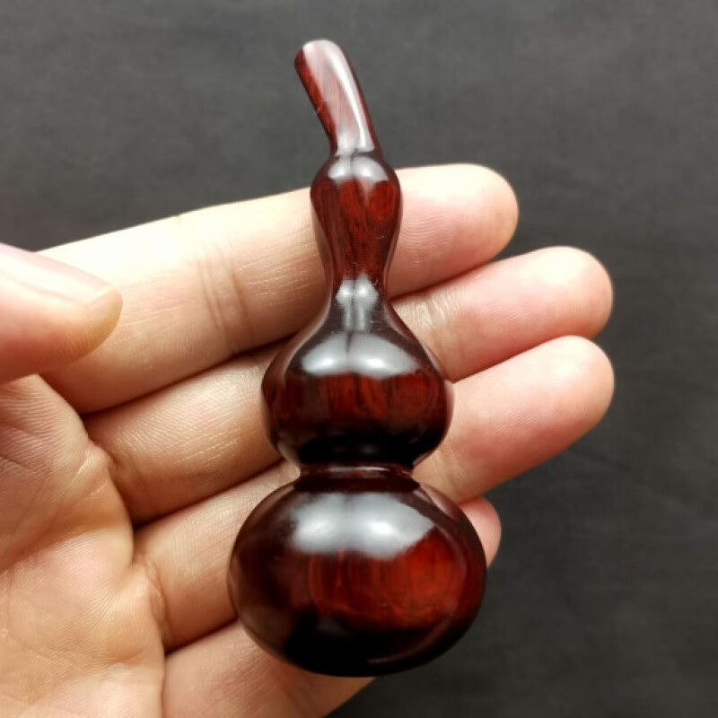 胖东来品质小叶紫檀手把件文玩葫芦男士木葫芦盘玩木质手玩物男款 犀牛角紫檀不带配饰