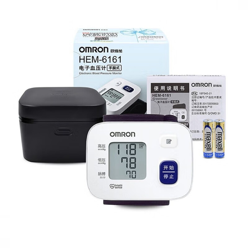 歐姆龍（OMRON）血壓計家用腕式量血壓儀器血壓測量儀T10家用電子血壓儀 歐姆龍HEM-6161送電池