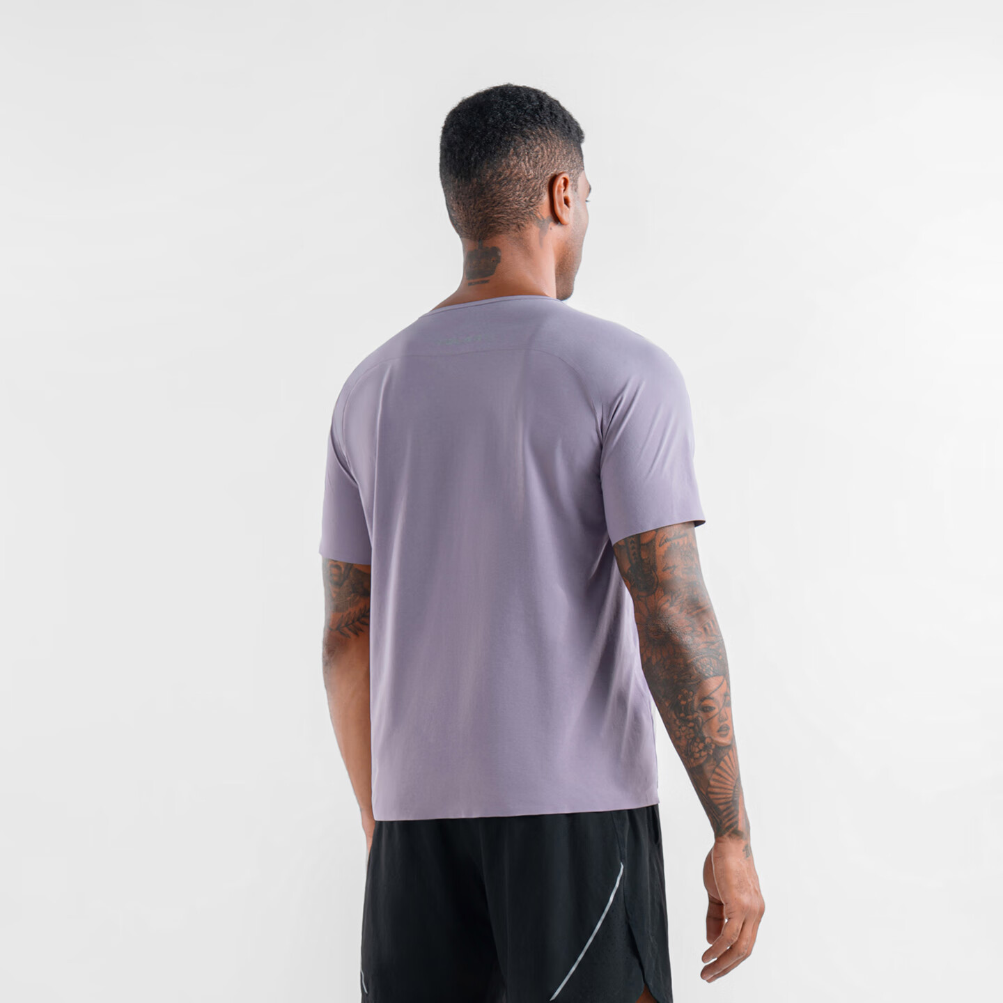 沃兰迪i-skin冰皮运动短袖T恤吸汗透气夏季速干舒适圆领半袖凉感纯色 烟雾紫 S