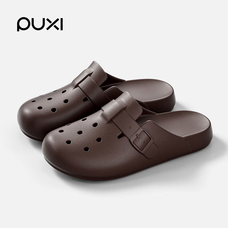 朴西女士拖鞋复古洞洞鞋家居室外凉鞋2025夏季包头防滑百搭拖鞋情侣 博肯棕 37-38