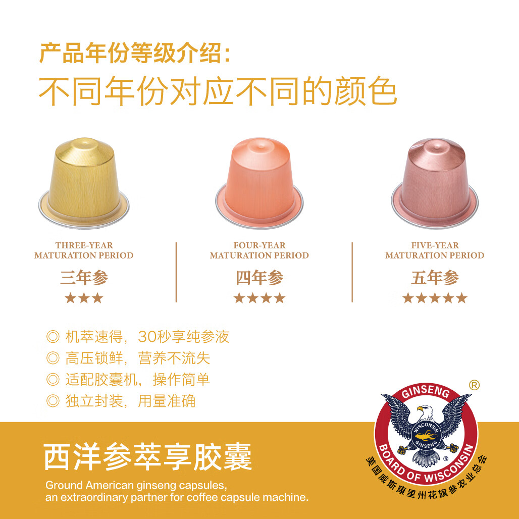 参芝蜜裕威美国进口花旗参茶萃享胶囊西洋参三年礼盒滋补品买三送胶囊机 买三送胶囊机 20粒*3盒 》无胶囊机者必选