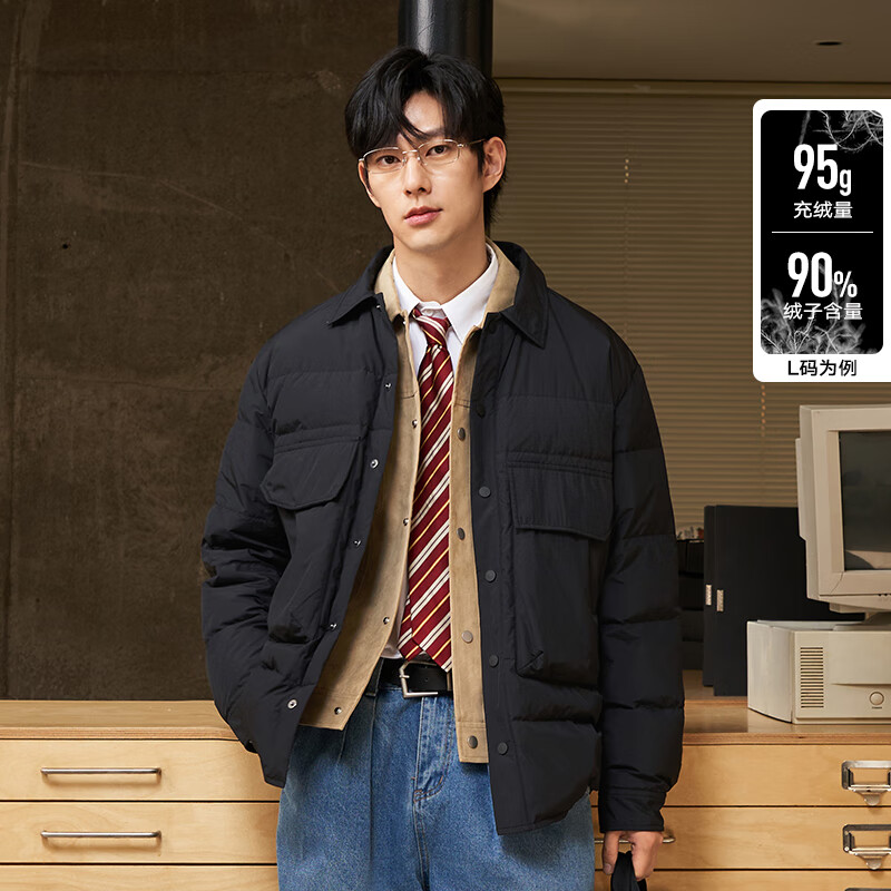 gxg.jeans男装 羽绒服合集 E款-黑色 J24D1110322H L (175)
