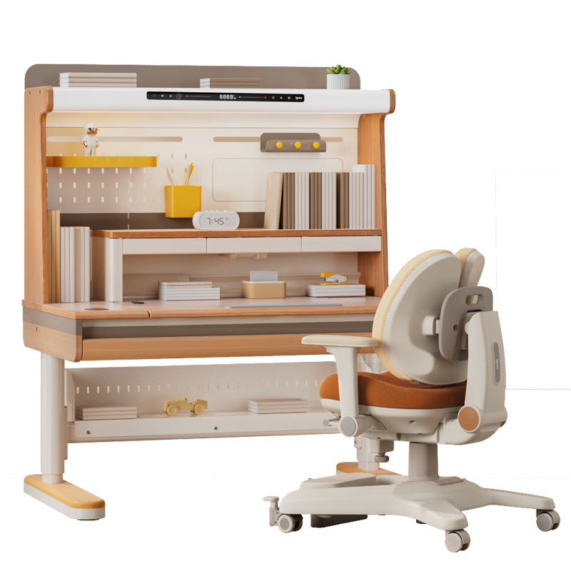 爱果乐（IGROW）木木岛Pro儿童学习桌实木书桌椅套装升降桌写字桌电脑桌1.2m