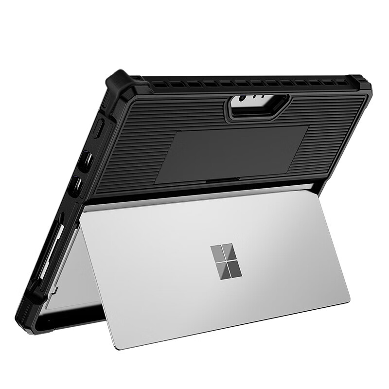 中性适用surface保护套Pro1098防摔Pro117微软go4/3平板电脑支架壳 条纹款-雅致黑 surfacePro8
