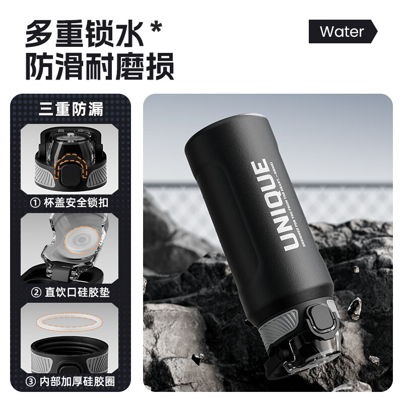恩尔美(nRMEi)保温杯大容量男款初高中学生上学专用316运动便携式吸管水杯子壶 渐变色800ml【吸管+提手+弹盖】