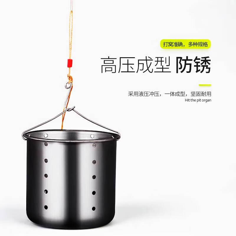 亿战狮打窝器不锈钢野钓夹子打窝神器翻斗型定点手竿渔具垂钓沉底投饵器 不锈钢打窝器【加大号】10只装 无规格