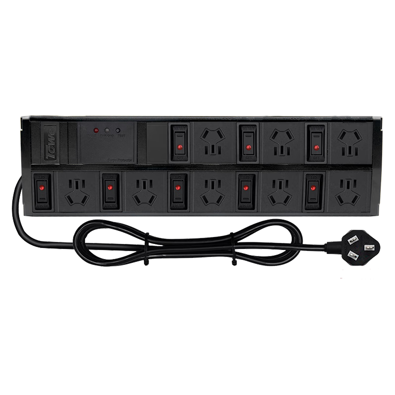 TOWE同為分控插排防浪涌抗電涌插座防雷插排插線板過載保護(hù)8位分控+4合1防雷