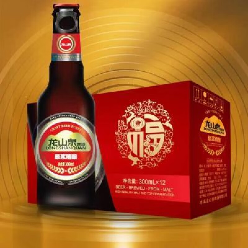 龍山泉本溪龍山泉原漿精釀啤酒 比利時(shí)白啤 300ml*12瓶 果香型 * 300mL 12瓶