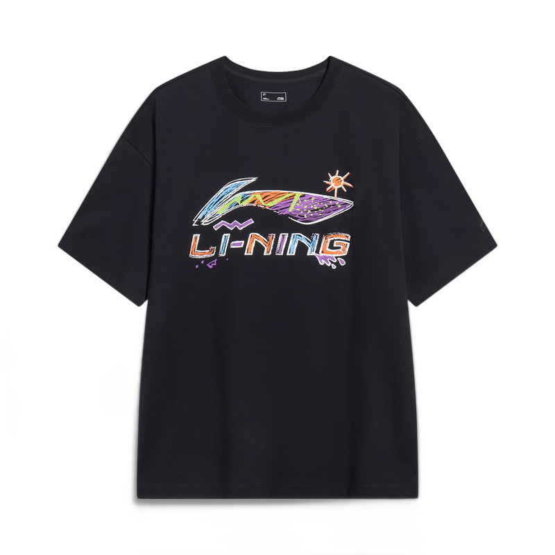 李宁短袖T恤文化衫男子夏季LOGO字母印花圆领运动服AHSU745