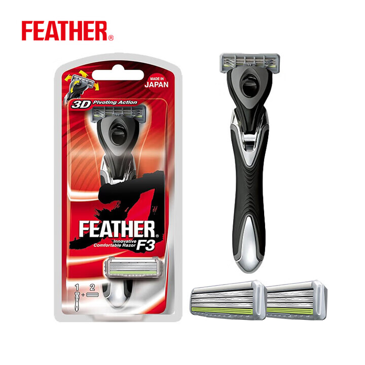 羽毛FEATHER日本進口SamraiEdge手動剃須刀F3手動刮胡刀限定版 【限定款】1刀架+2刀頭