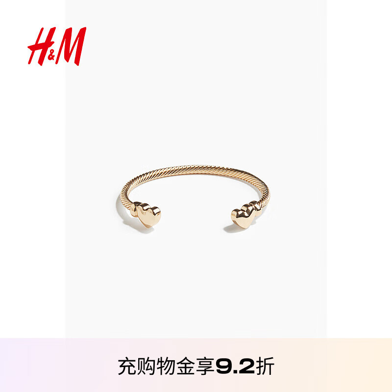 H&M2025夏季新款时尚女士饰品开口手镯1277839 金色M/L