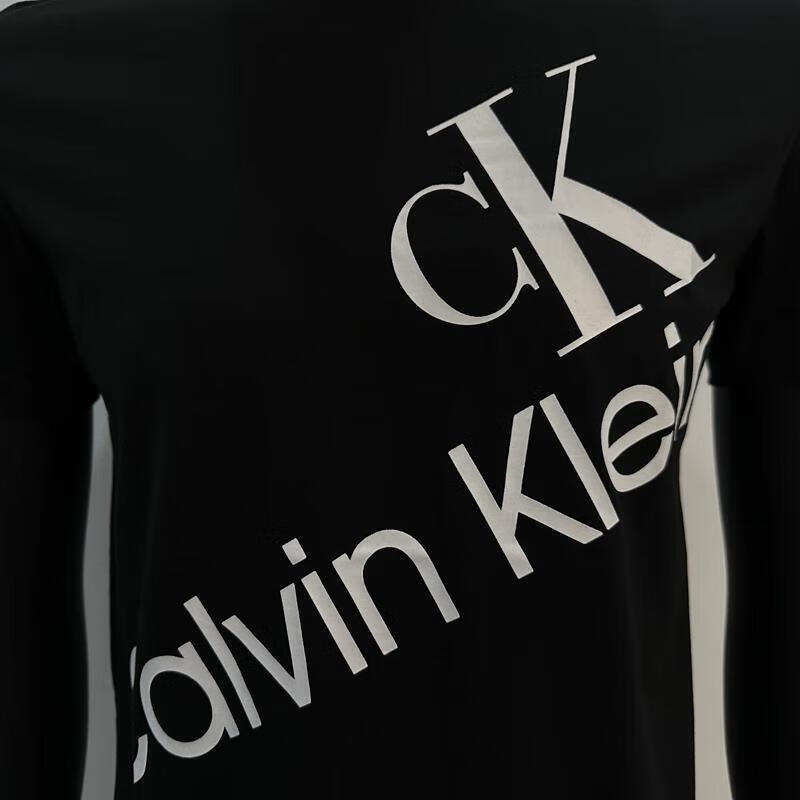 CALVIN KLEIN JEANSCK短袖T恤男25春夏新款大Logo显瘦修身棉质打底衫 白色 3XL 175-200斤