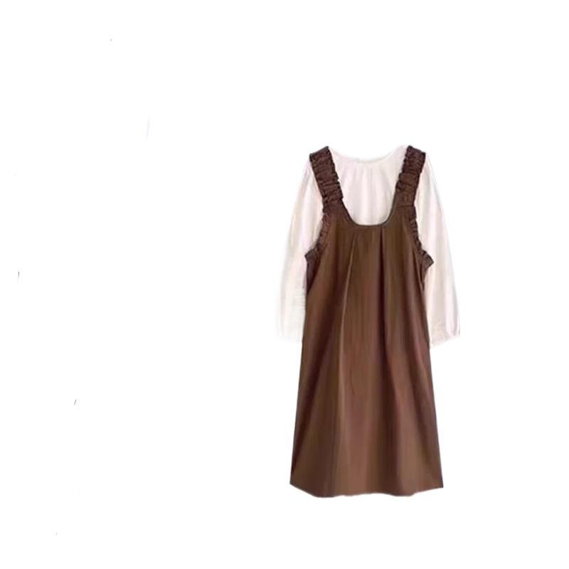婧麒（JOYNCLEON）孕婦裝春夏季連衣裙新品高級(jí)感時(shí)尚長(zhǎng)款針織打底裙套裝衛(wèi)衣裙休閑 卡其套裝【春秋款】Jtz50332 XXL