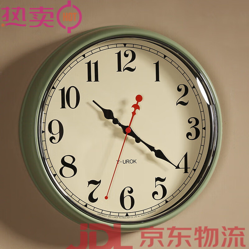 橡樹(shù)莊園美式復古客廳輕奢掛鐘創(chuàng  )意簡(jiǎn)約家用時(shí)尚臥室鐘表靜音時(shí)鐘掛表 170002__15寸美式凸面掛鐘 15英寸