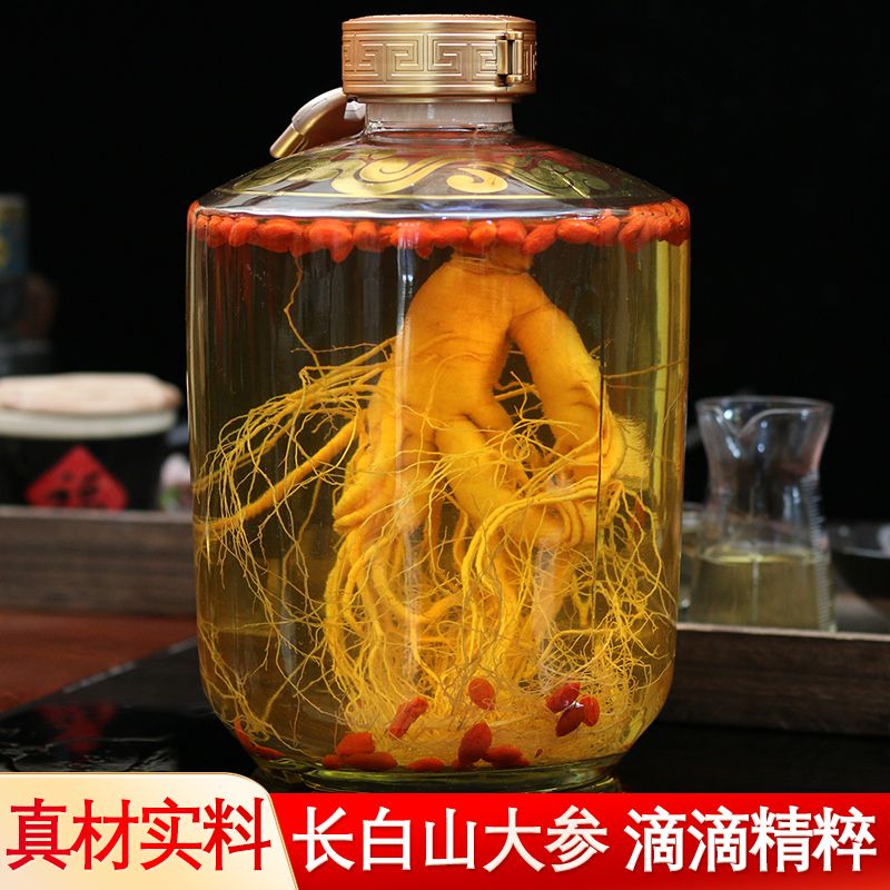 瑞补【6斤大坛礼盒装】人参枸杞鹿茸血酒 52度3000毫升玻璃大坛礼盒装 52度 3000mL 1坛 六斤人参鹿茸血酒【送打酒提】