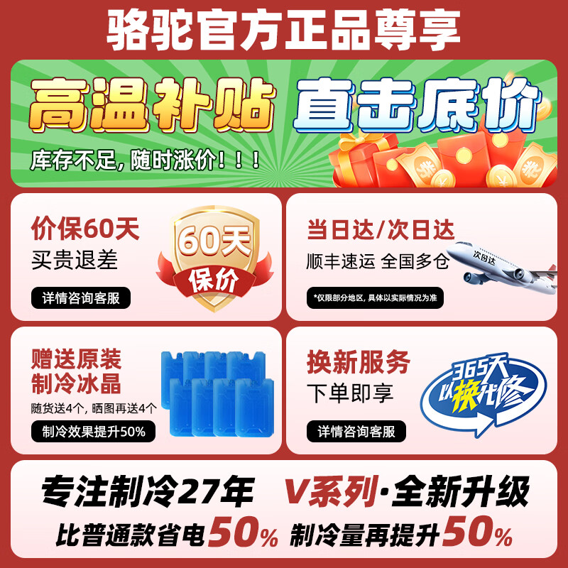 骆驼（CAMEL）空调扇家用工业冷风机强力制冷商用冷风扇制冷车间移动水冷空调蒸发式大风量 商用/工业（1.1米高 400000风量） 机械款