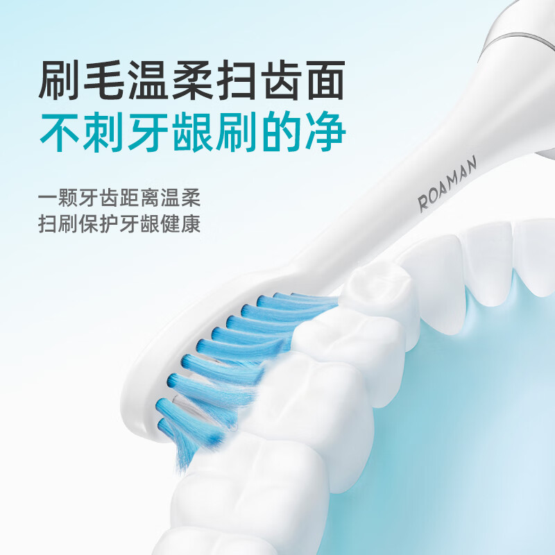 罗曼(ROAMAN)智能声波电动牙刷牙医推荐入门款3种模式深层清洁情人节侣送男女朋友生日新年礼物T3 T3银白|半年刷头 默认1