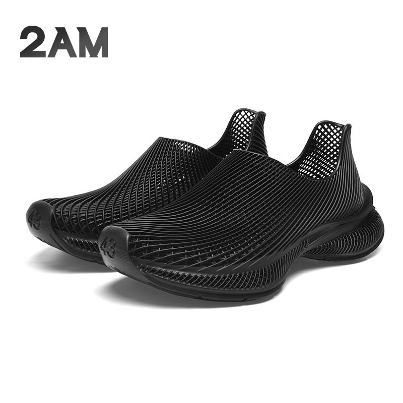 2AM· EVOLVE 4D一体成型休闲鞋透气运动健步鞋春夏款3D打印鞋 石墨黑 39