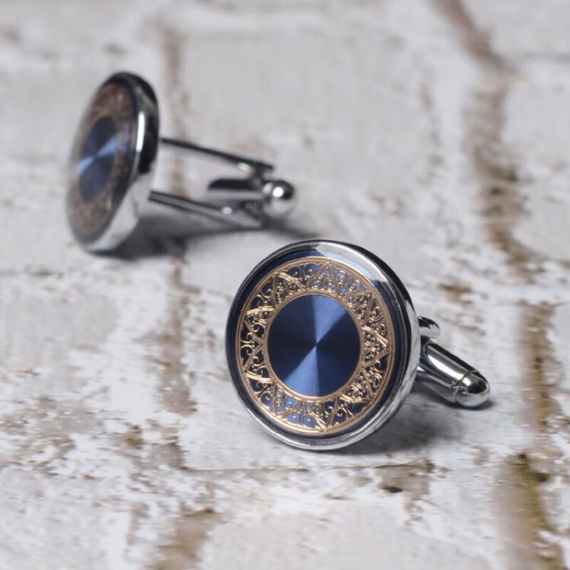 G LUXOME太阳花变色蓝法式衬衫袖扣袖钉商务男士袖口钉衬衫扣袖口扣男女款 x127 太阳花变色蓝