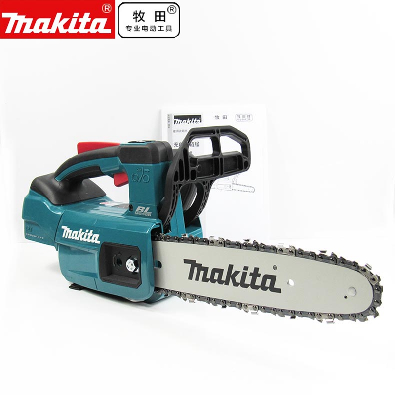 日本makita牧田充电式18v锂电池无刷电机电链锯10寸250mm链条锯小型