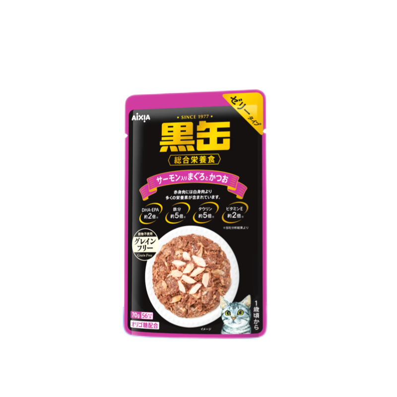 爱喜雅进口主食全价成猫高肉营养罐头湿粮零食 金枪鱼三文鱼鲜封包 70g