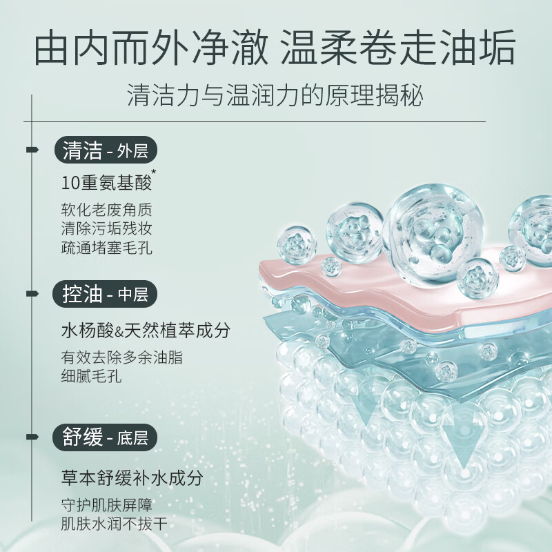 NCCUNCCU氨基酸控油洗面奶深层清洁毛孔洗卸二合一去黑头闭口