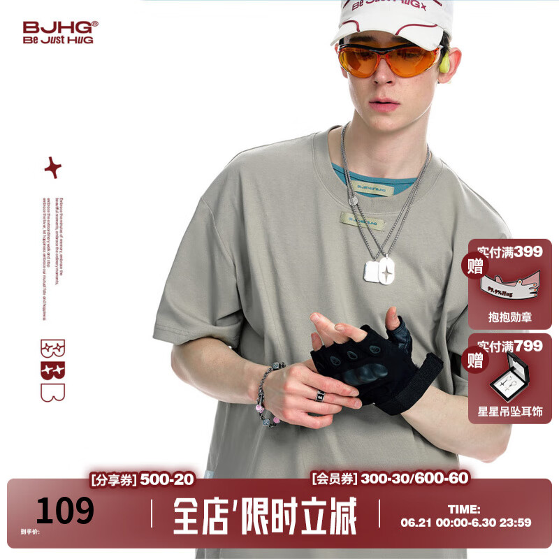 BJHG不计后果双领短袖t恤男2025新款夏 潮牌凉感防晒抑菌美式速干上衣 灰豆绿 XL