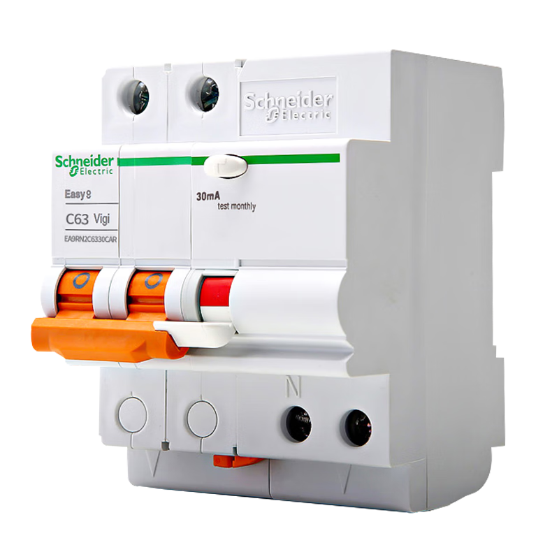 施耐德（Schneider） 帶漏電保護斷路器 （A型）EA9系列空開家用總閘斷路器 【新款A型】2P63A帶漏保斷路器