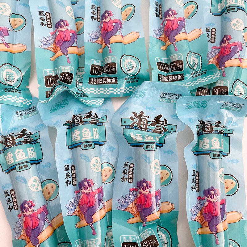 八鮮島大連特產(chǎn)500g鱈魚腸添加海參蝦肉鱈魚腸即食海鮮零食魚肉腸 500g鱈魚腸添加海參